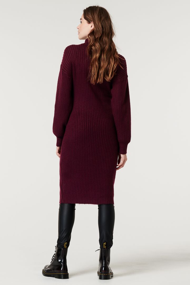 Knitted Maternity Dress with Turtleneck