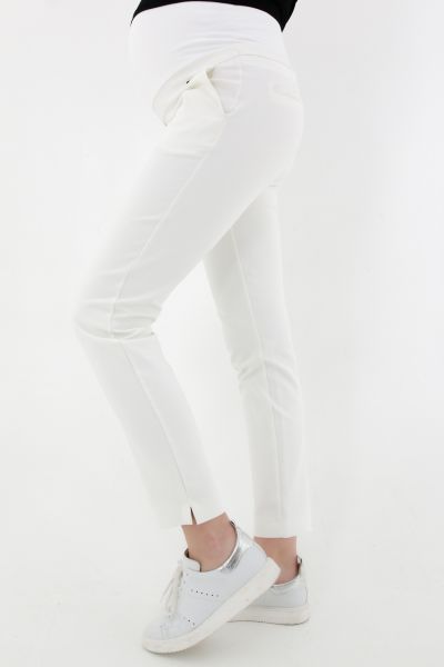 Slim Fit Business Maternity Trousers white