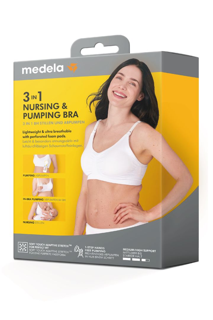 Medela 3-in-1 Nursing and Pumping Bra white