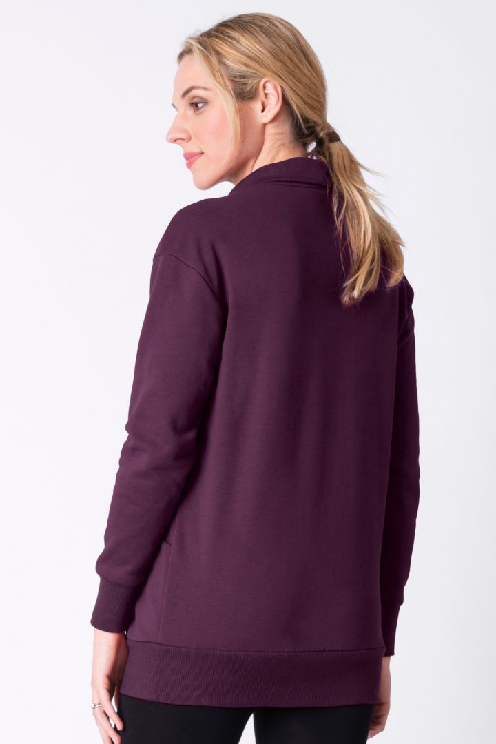 Umstands-und Still-Sweater mit Trichterkragen bordeaux