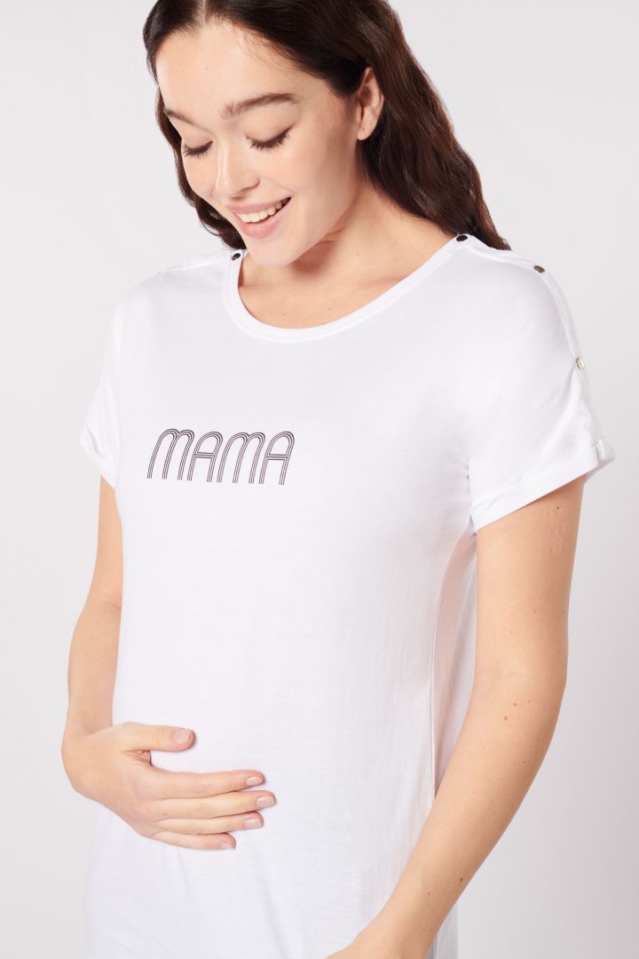 MAMA & MINI Organic Partnerlook T-Shirt & Onesie Set white