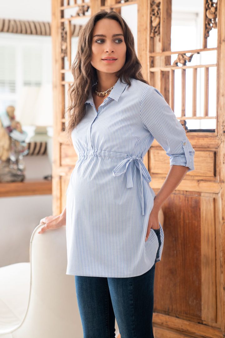 Maternity and Nursing Shirt Blouse with Drawstring