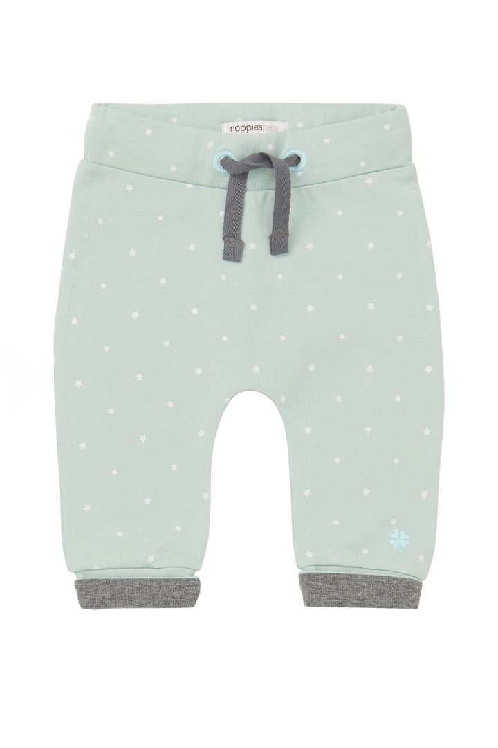 Organic Baby Trousers with Stars Print sage