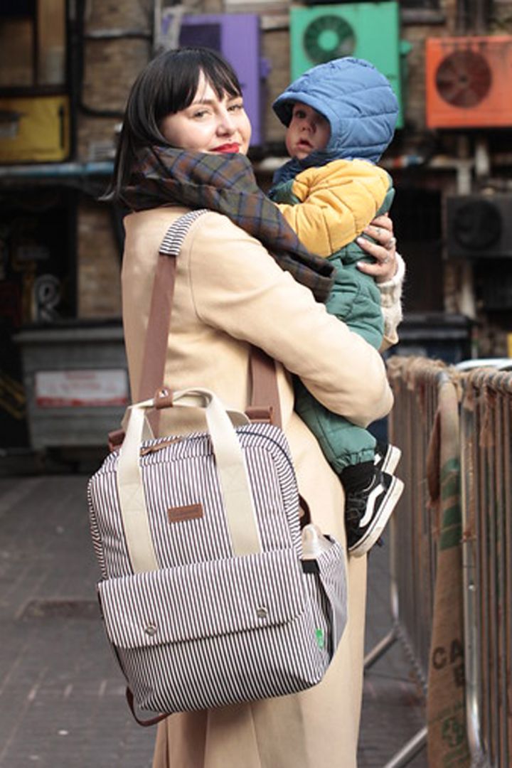 Eco Baby-Changing Backpack navy/white