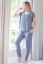Preview: Maternity and Nursing Pyjamas with Drawstring Waist blue