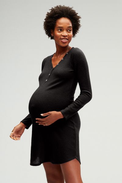 Henley Maternity Nightie black