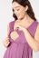 Preview: Eco Viskose Geburts- und Stillnachthemd mit Cache-Coeur Ausschnitt violett