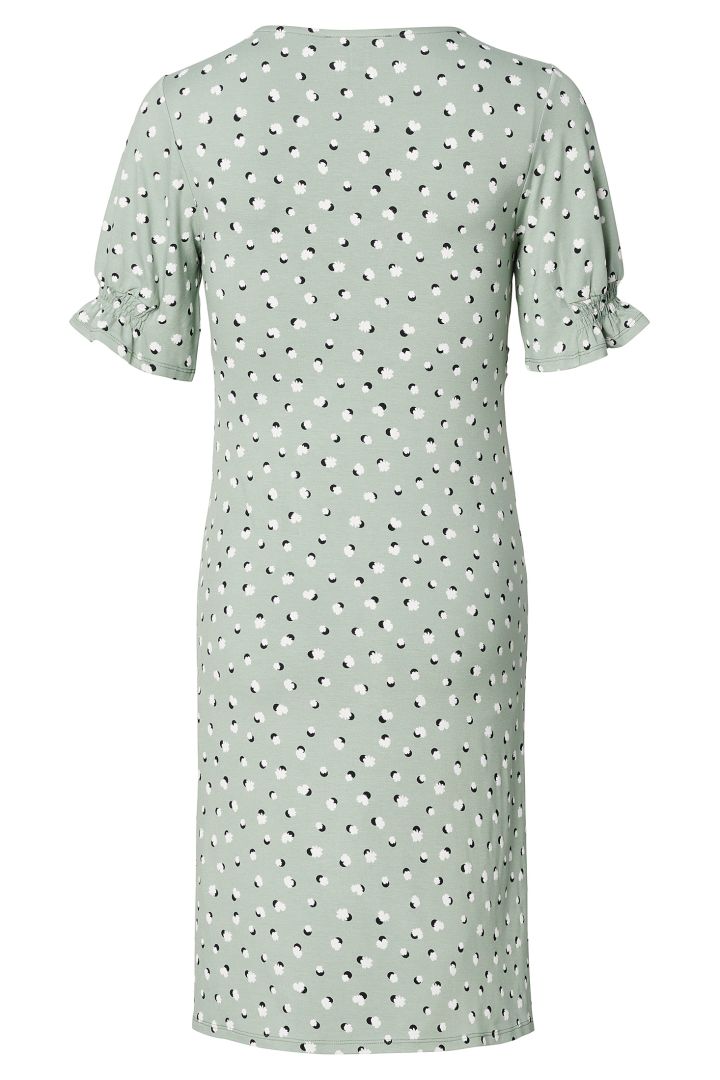 Ecovero Maternity and Nursing Dress with Print mint
