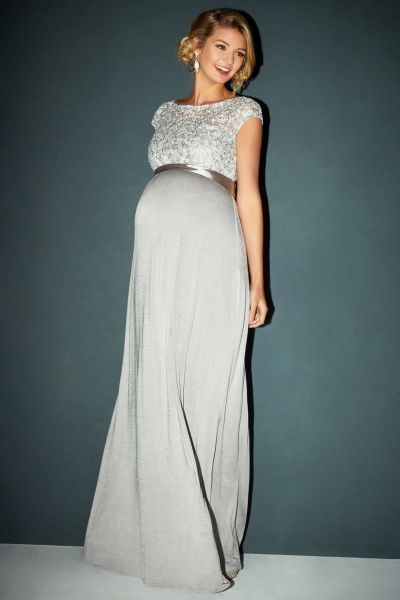 Festive maternity gown silver