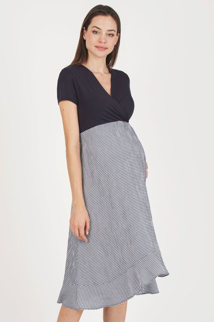 Midi Maternity and Nursing Dress print