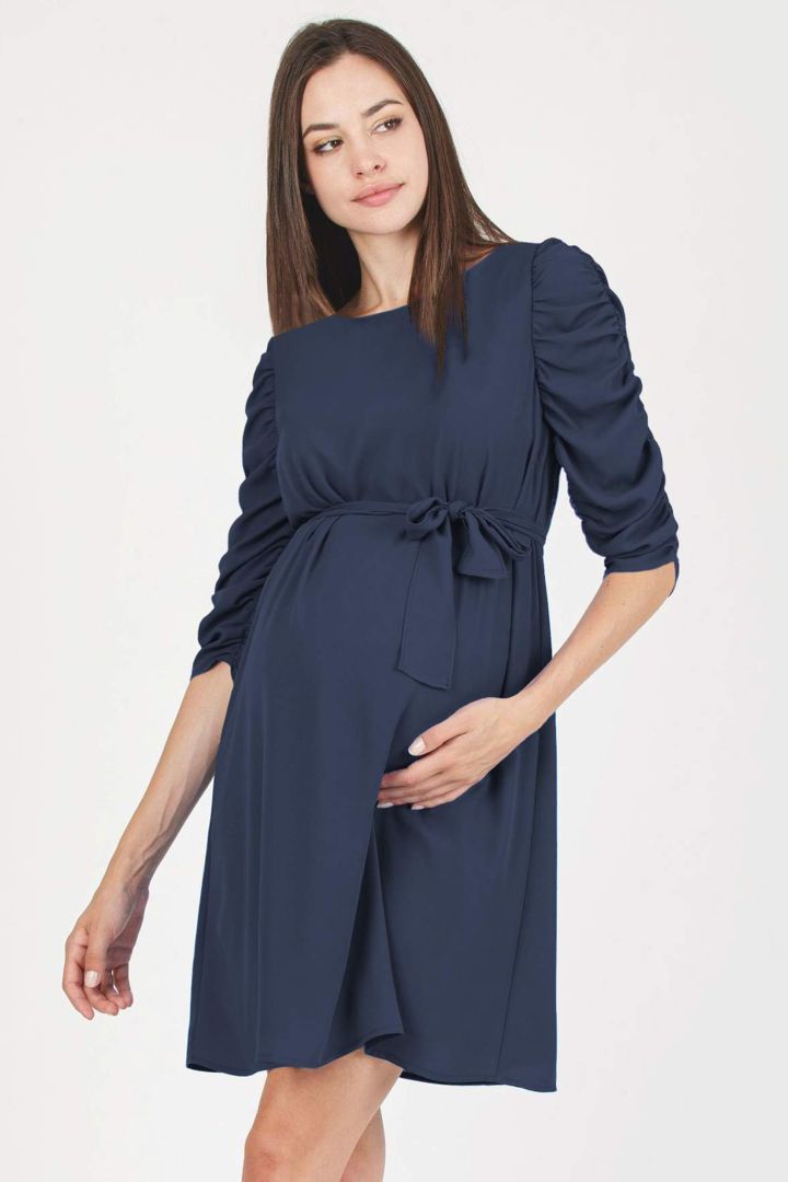 Chiffon Maternity Dress blue