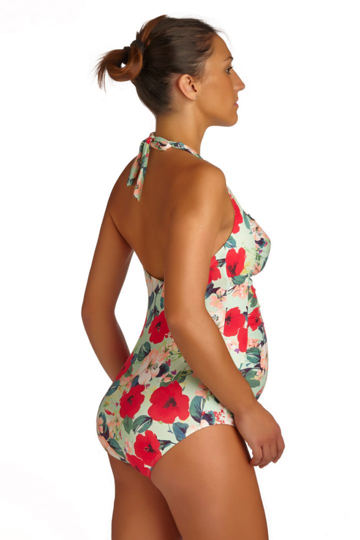 Maternity swimsuit flower print