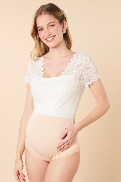 Maternity and Nursing Lace Bodysuit