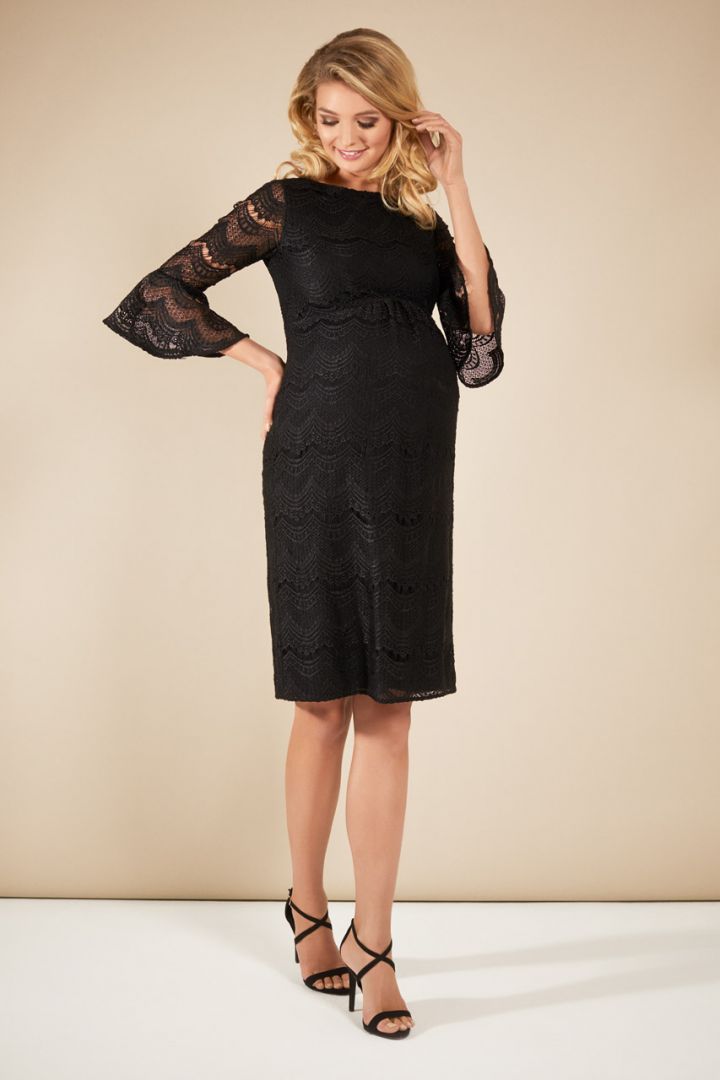 Maternity lace dress with bell sleeves