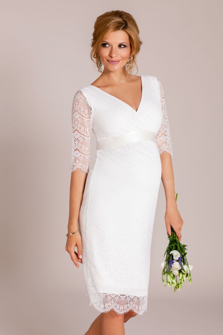 Maternity Wedding Dress with 3/4 Length Sleeves