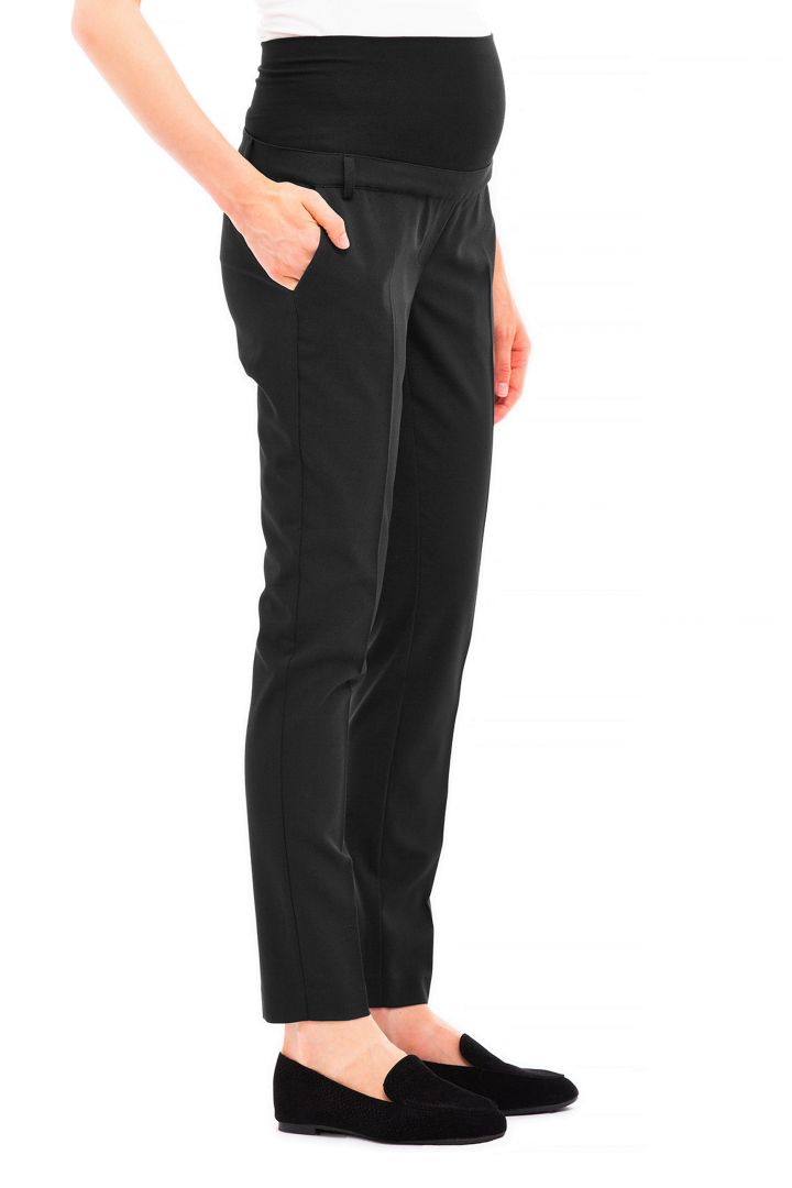 Business Maternity Trousers with Classic Creases black