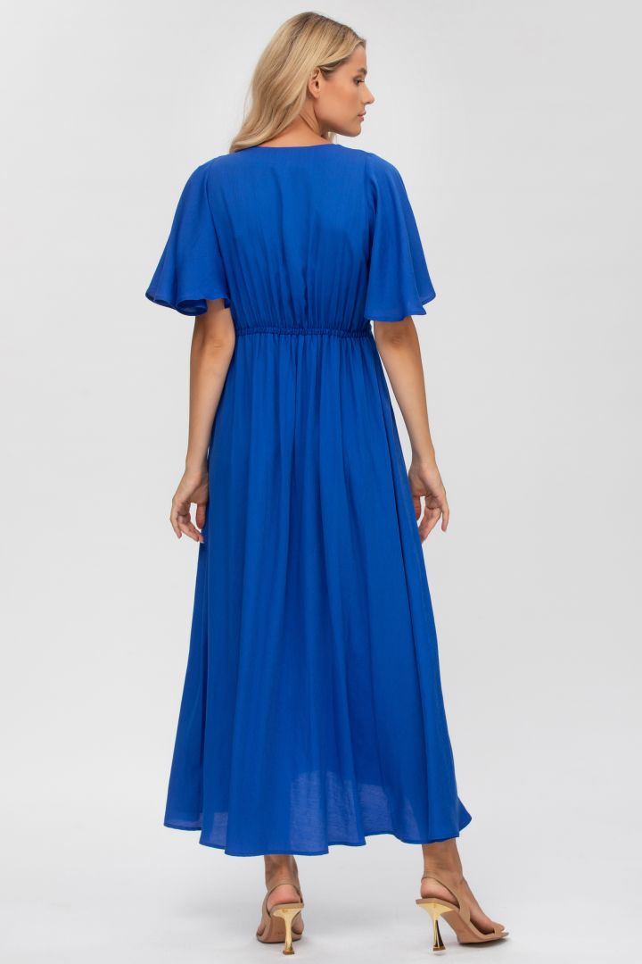 Festive Maternity Dress with Wingsleeves royal blue