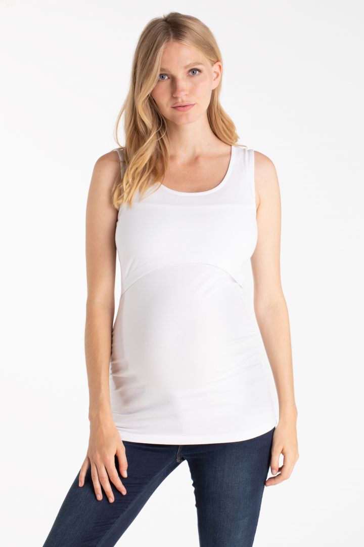 Double Pack Organic Maternity and Nursing Tops navy/white