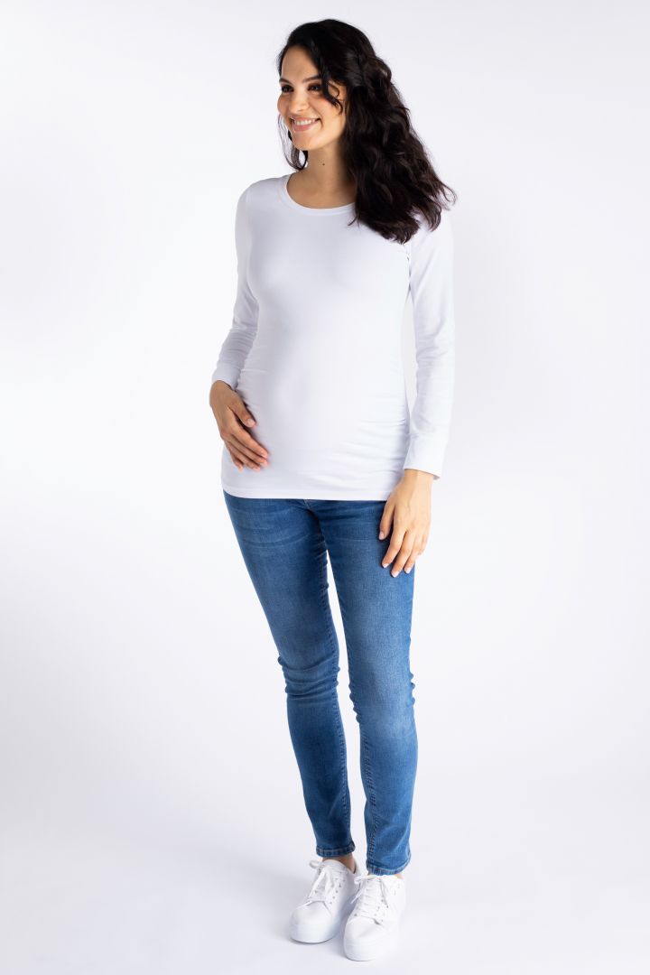 Organic Cotton Maternity Shirt white