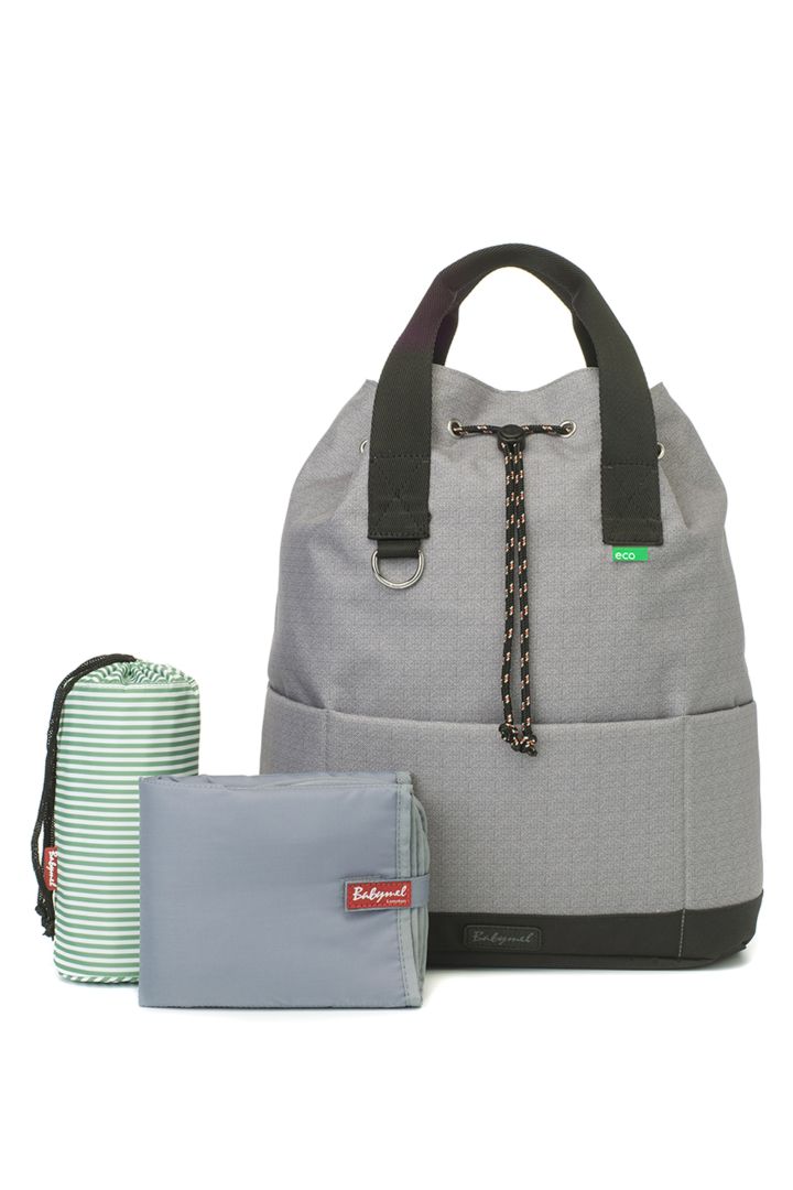 Top'n' Tail Eco Baby-Changing Backpack in grey