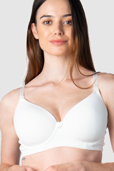 T-shirt nursing bra with flexible underwire