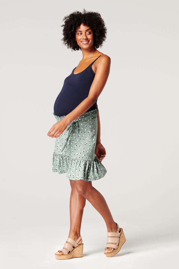 Ecovero Maternity Skirt with Print mint