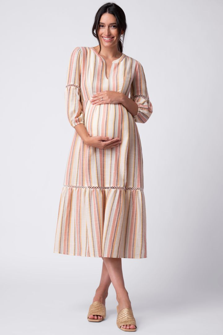 Midi Boho Maternity and Nursing Dress