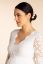 Preview: Plus Size Maternity Wedding Dress with Lace Top and Pleats 3/4 Sleeves