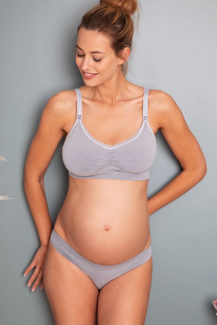 Seamless Pregnancy and Nursing Bras 2 Pack black/grey