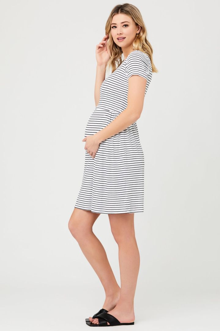 Maternity and Nursing Dress Striped