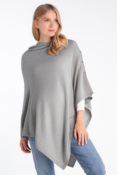 2 in 1 Maternity and Nursing Poncho with Buttons in structured Knitwear