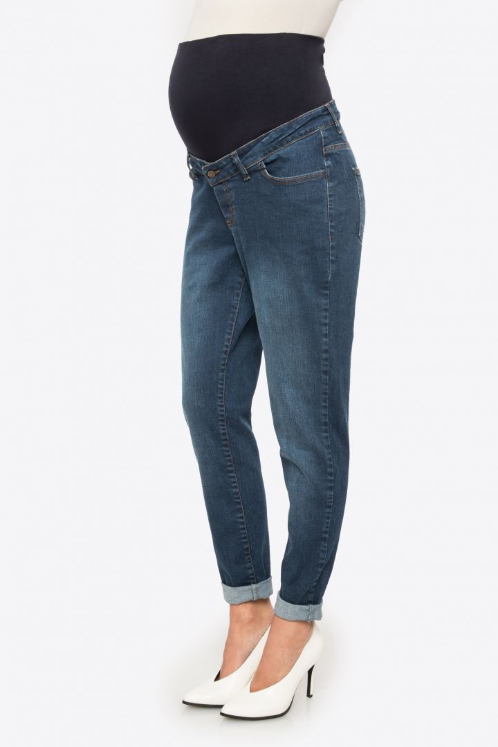 Boyfriend Maternity Jeans with Seamless Band