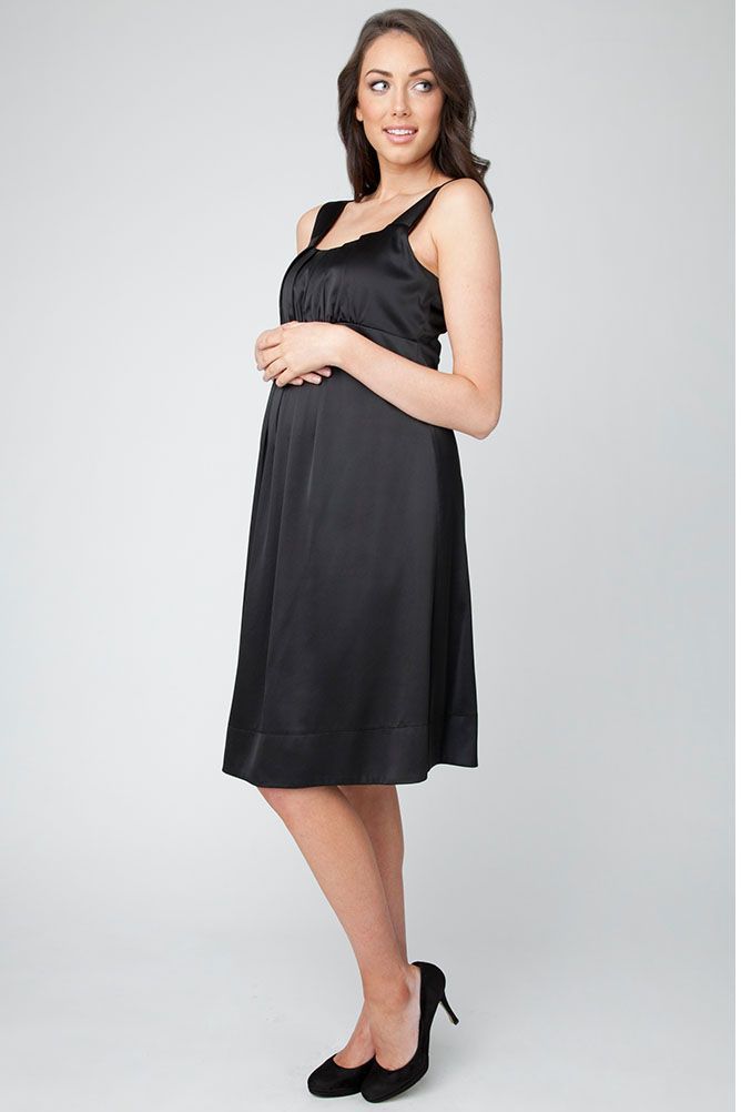 Satin Maternity Dress black