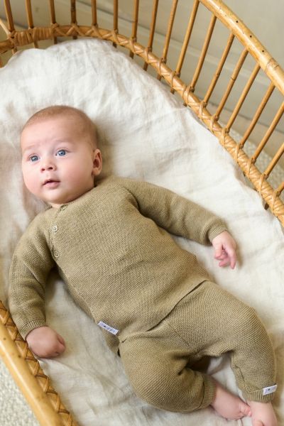Organic Baby Wrap Sweater khaki light