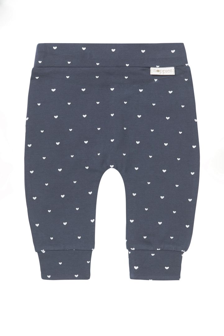 Organic Baby Trousers with Hearts Print navy