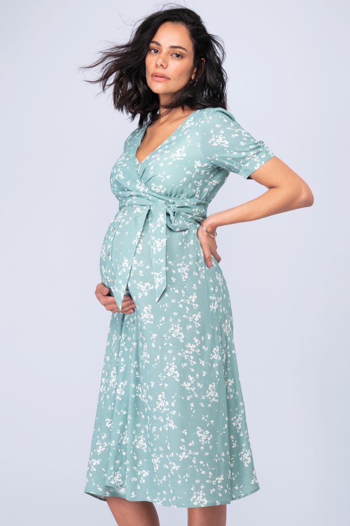Midi Maternity and Nursing Sress in Wrap Look