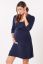 Preview: Modal Maternity and Nursing Nightdress with Lace navy