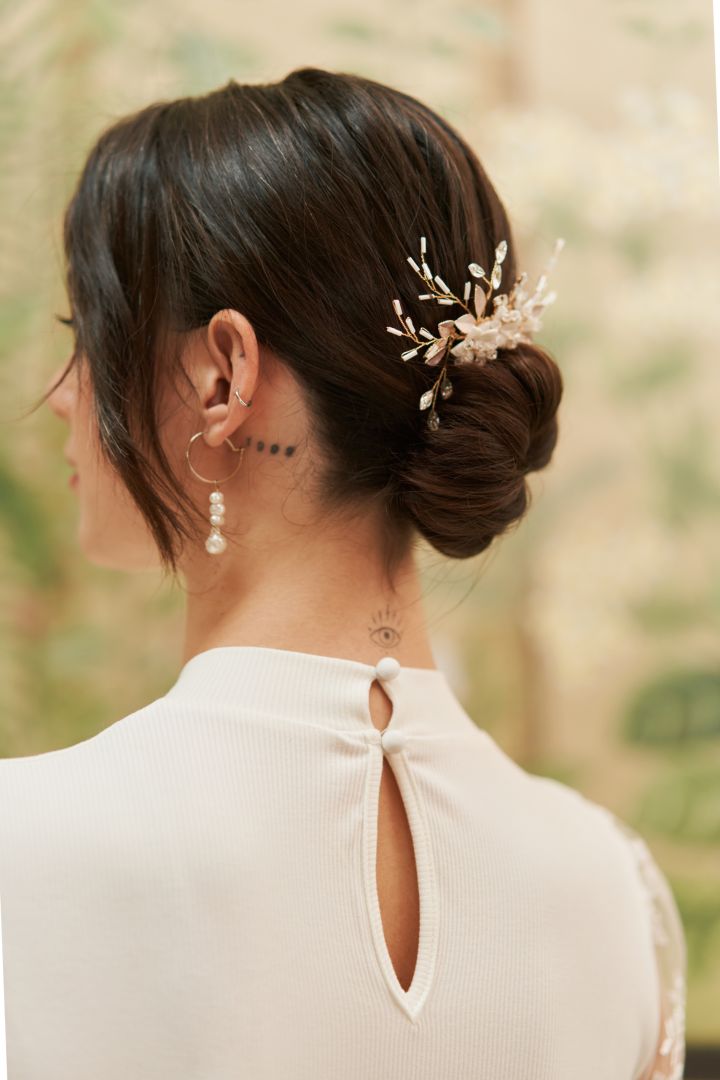 3er Set Braut Haarschmuck im floralen Design