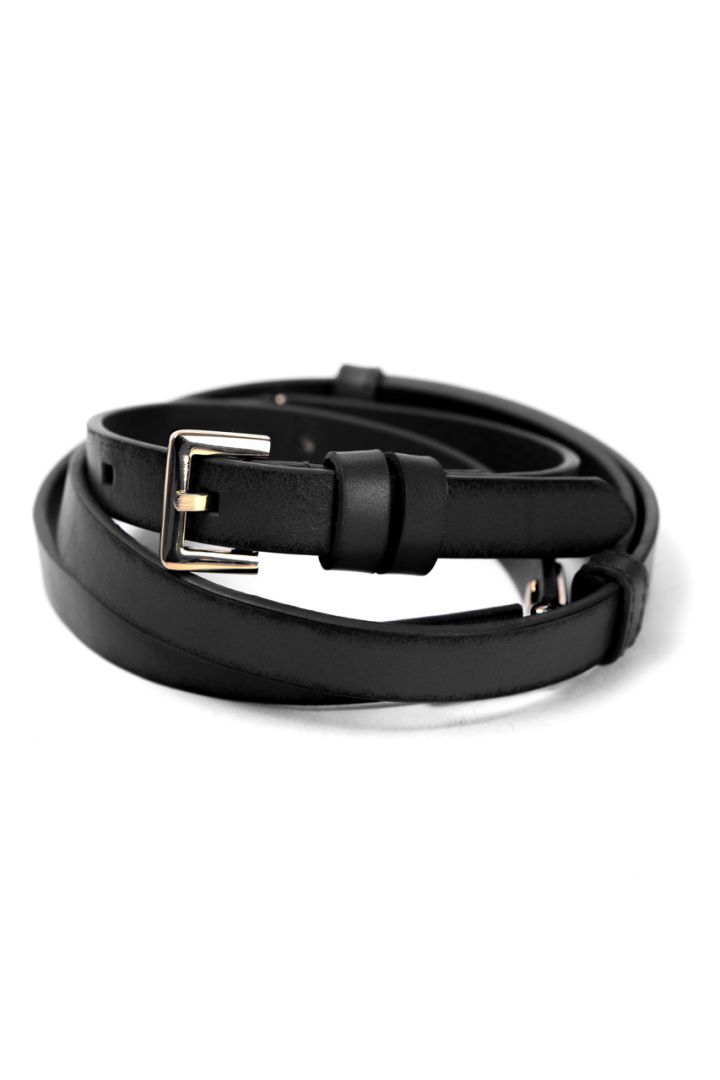 Leather Belt with Buckle black