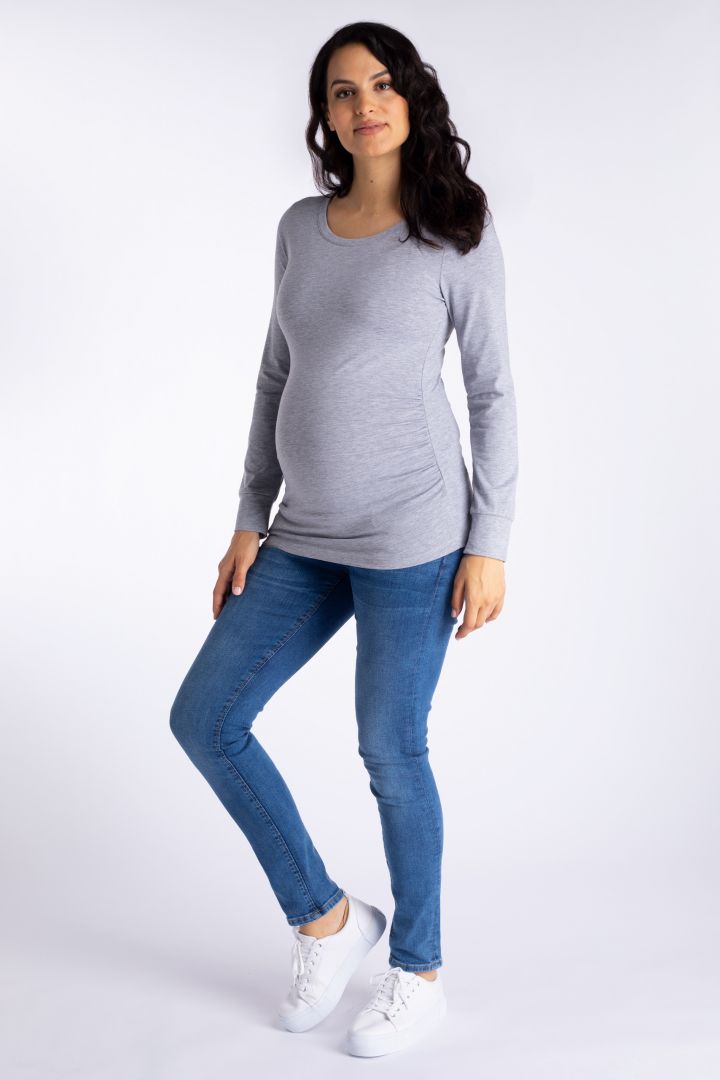 Organic Cotton Maternity Shirt grey