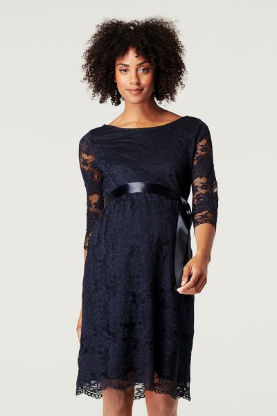 Maternity Dress with Lace and 3/4 Sleeves