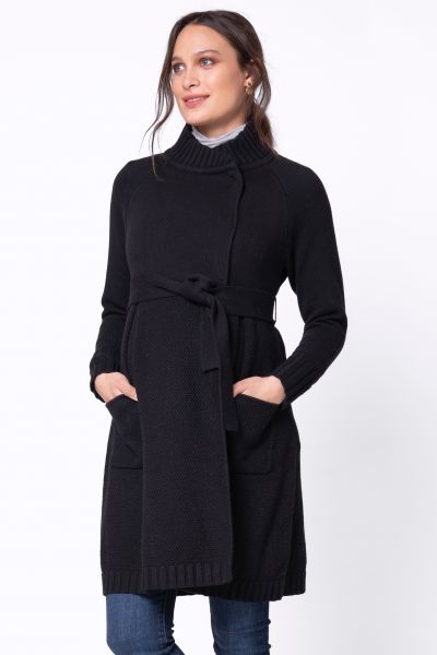 Maternity Knitted Coat with Belt