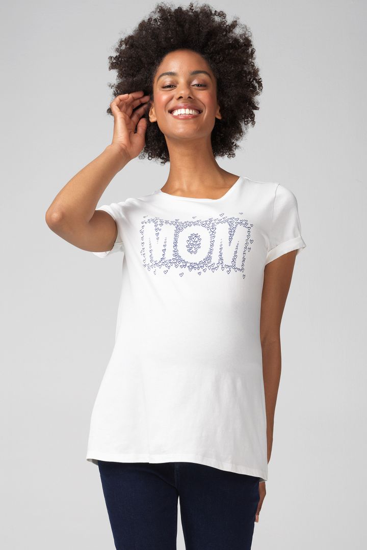 Maternity Shirt with MOM Print
