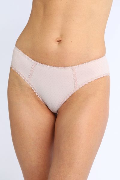 Maternity Brief with Polka Dots and Lace light almond
