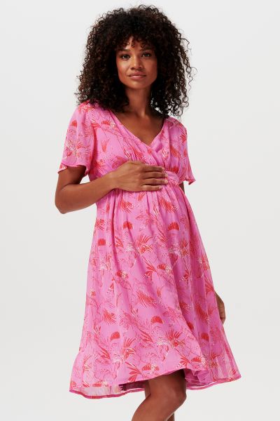 Eco Chiffon Maternity and Nursing Dress with Print