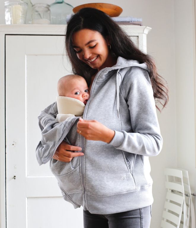 Maternity Hoodie with Baby Carrying Insert