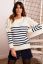 Preview: Maternity and Nursing Sweater with Buttons and Stripes navy/white