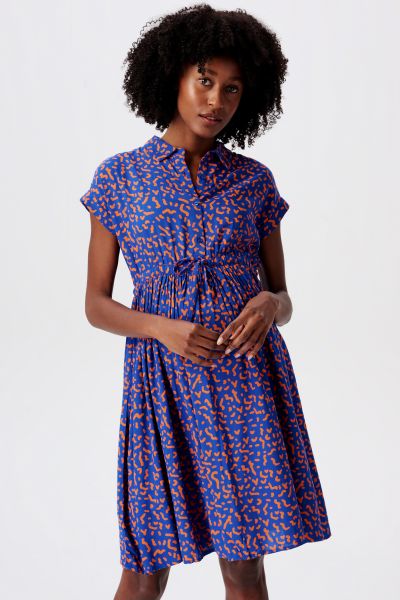 Ecovero Umstands- und Still-Hemdblusenkleid mit Print