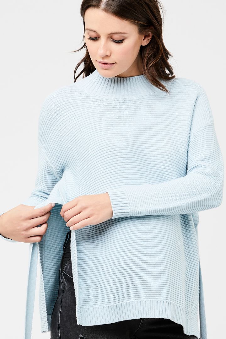 Maternity and Nursing Knit Sweater turquoise
