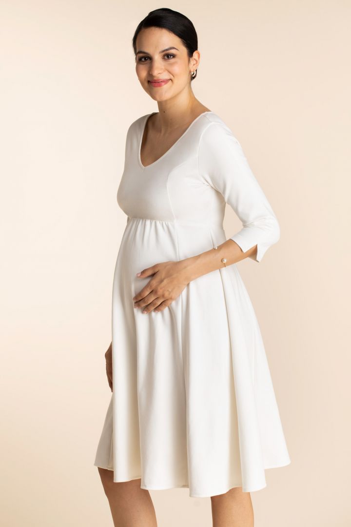 Ecovero Plus Size Maternity Wedding Dress with V-Neckline